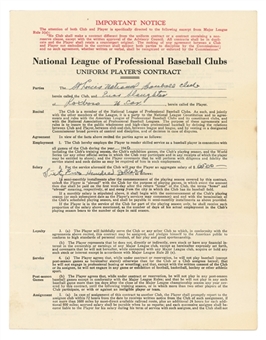 1940 Enos Slaughter Signed St. Louis Cardinals National League Player’s Contract – Also Signed by Branch Rickey! (PSA/DNA)